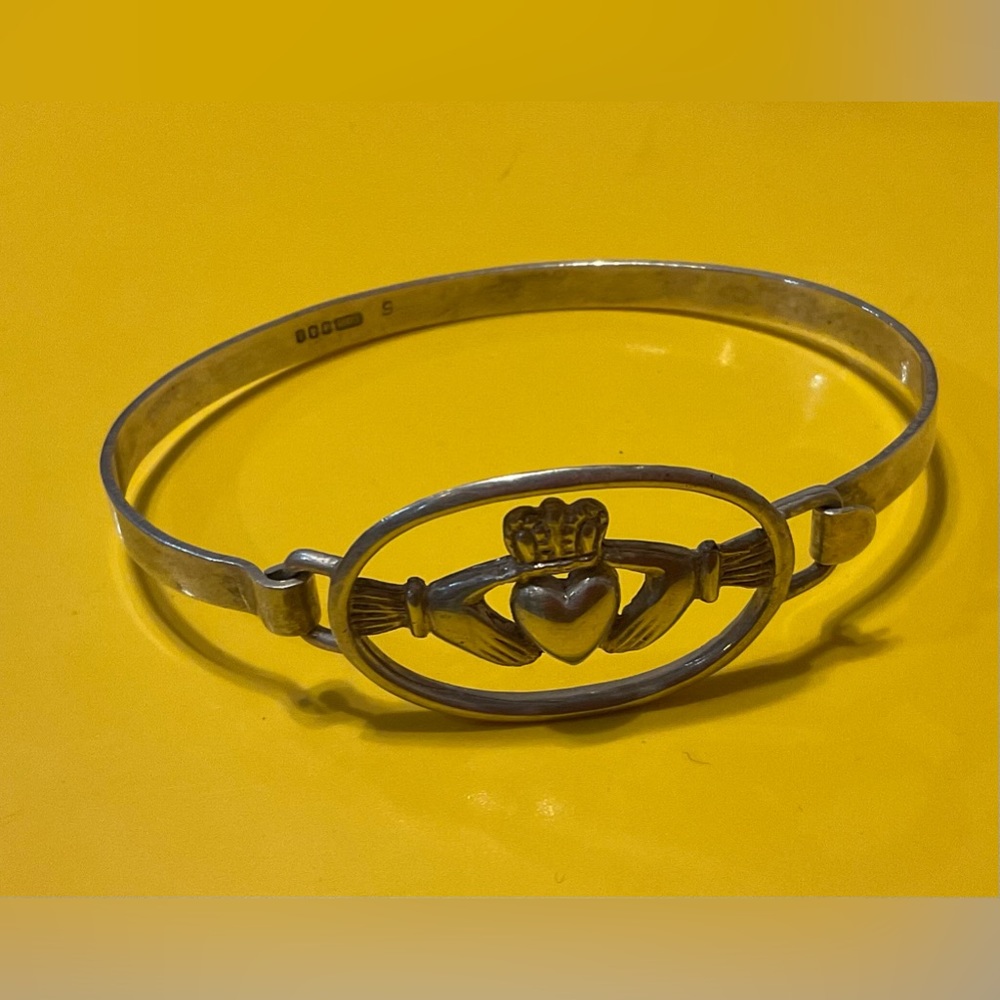 TJH: House of Colada Irish sterling silver cuff strong bracelet about 2 1/2 “.